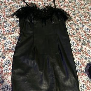 Leather mini dress